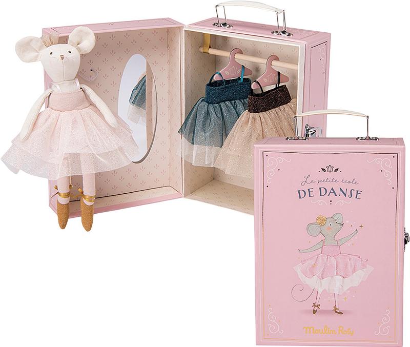 Ballerina Mus i Kuffert med 3 Tutuer - Moulin Roty