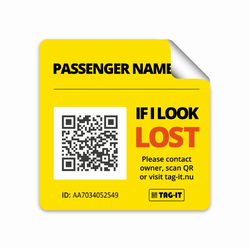 Tag It Kuffert Klistermærke   Gul fra Tag-it