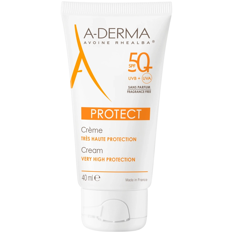 A Derma Protect Cream Spf 50+ Fragrance Free 40 Ml fra Aderma