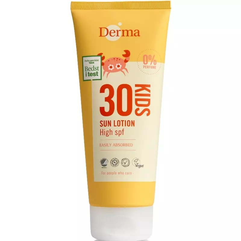 Børnesolcreme SPF 30 - 200 ml fra Derma til sart hud