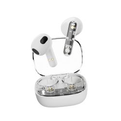 T150 TWS Høretelefoner, Transparent Hvid - Streetz