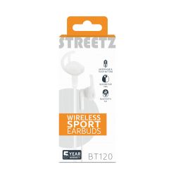 Bt120 Stayinear Bt Headphones Mic, Control Buttons White   Høretelefon fra Streetz